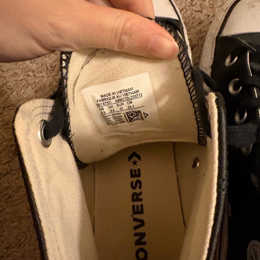 converse leather platform high top sneakers - Picture 8 of 8